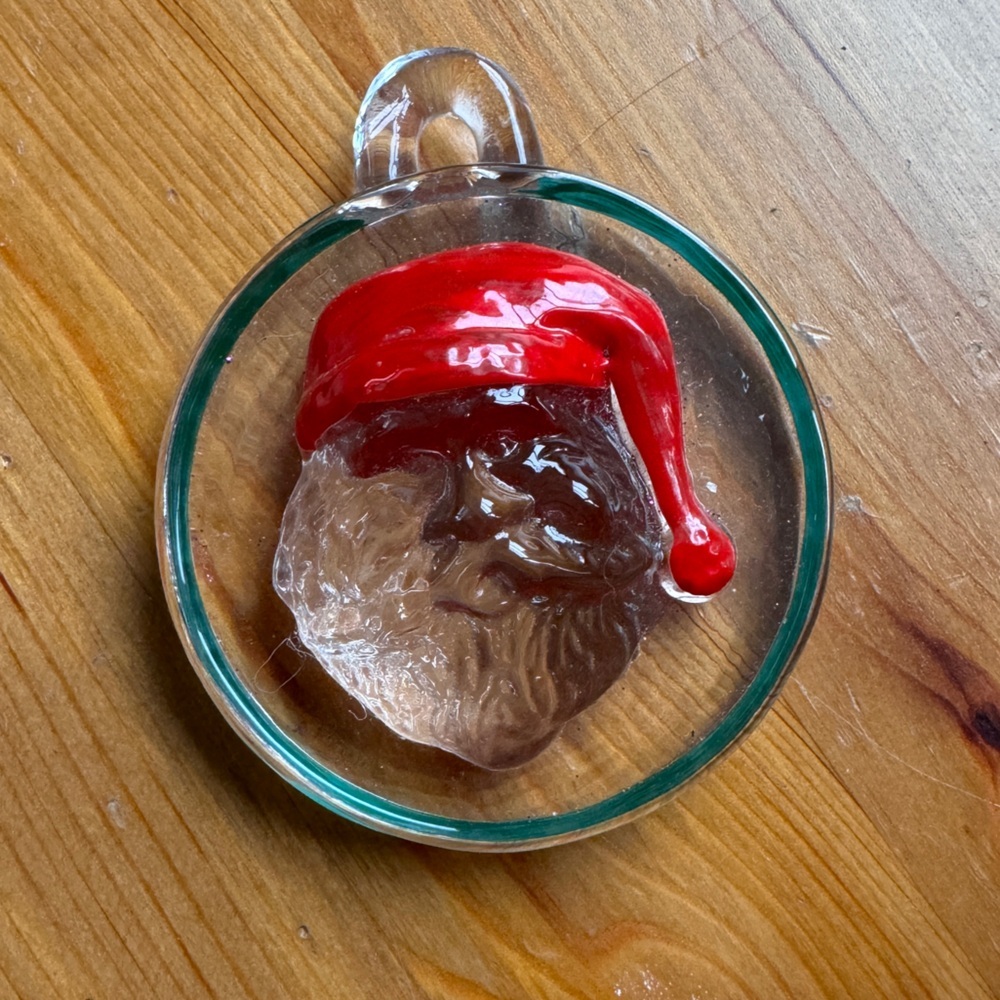 Santa Claus thick glass ornament